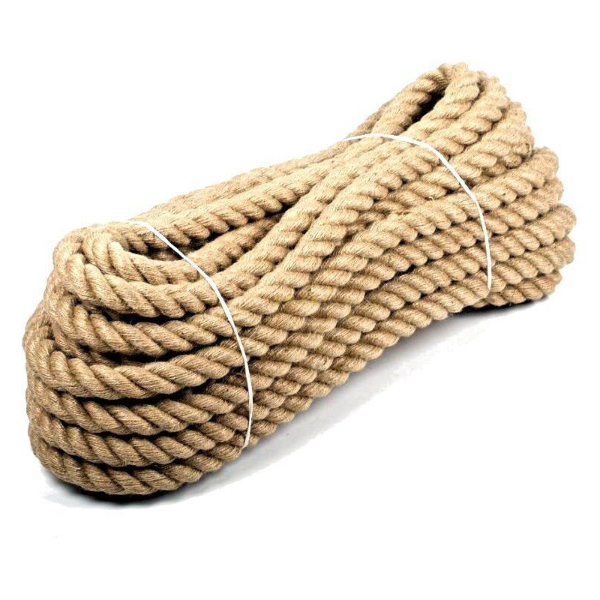 1m Long Natural Twisted Braided Jute Rope For Decking Garden & Boating Sash 