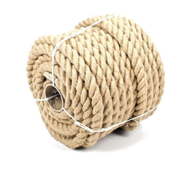 1m Long Natural Twisted Braided Jute Rope For Decking Garden & Boating Sash 