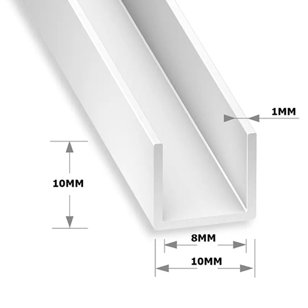 1m Long PVC Box Section, Plastic Square Tubes/ Pipe