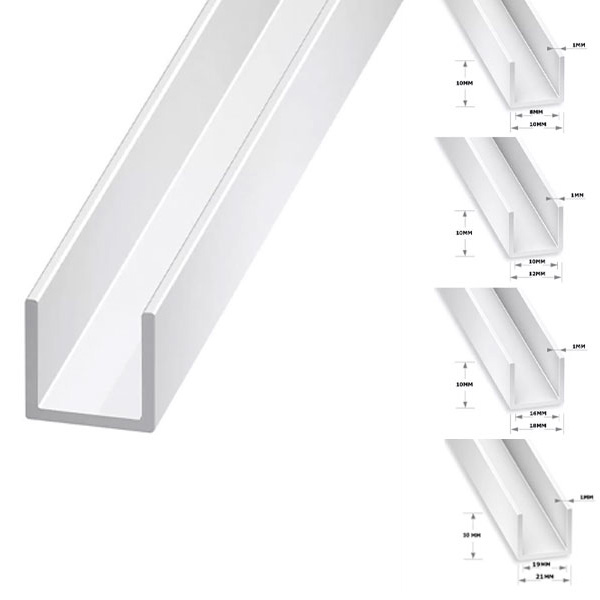 1m Long PVC Box Section, Plastic Square Tubes/ Pipe