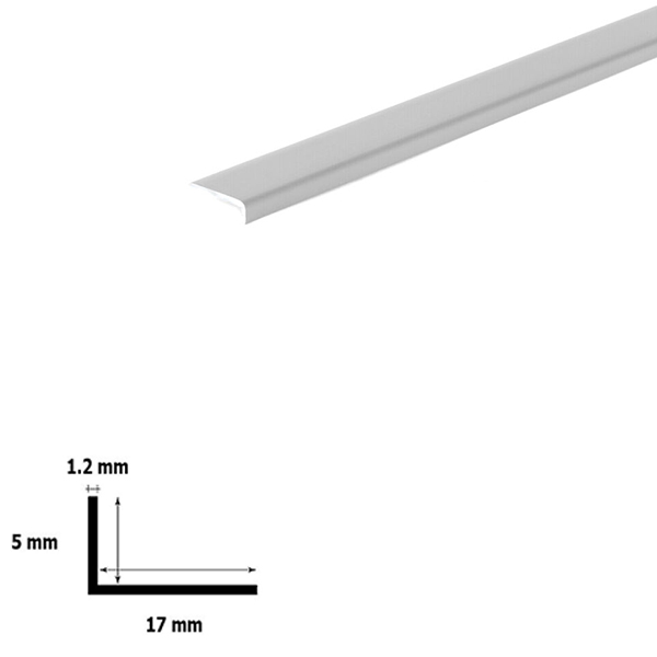 1m Long Unequal Plastic Light Grey PVC Corner 90 Degree Angle Trim