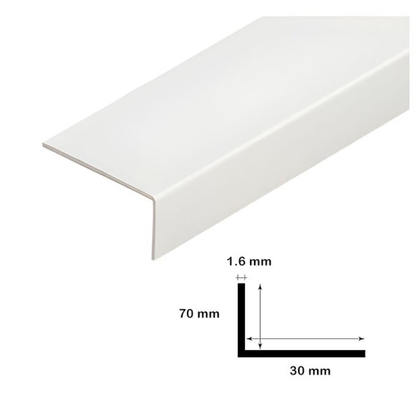1m Long Unequal White Plastic Pvc Corner 90 Degree Angle Trim