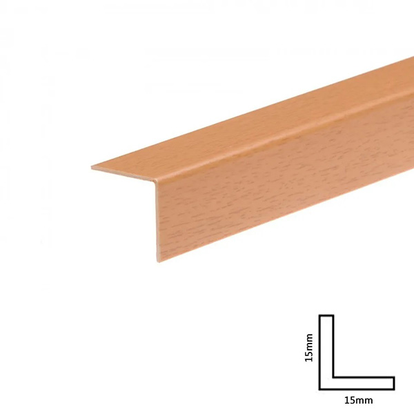 1m PVC Wood Effect Plastic Corner Rigid Angle Cover Trim 