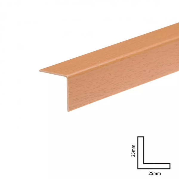 1m PVC Wood Effect Plastic Corner Rigid Angle Cover Trim 