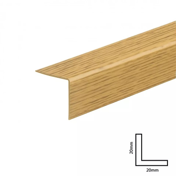 1m PVC Wood Effect Plastic Corner Rigid Angle Cover Trim 