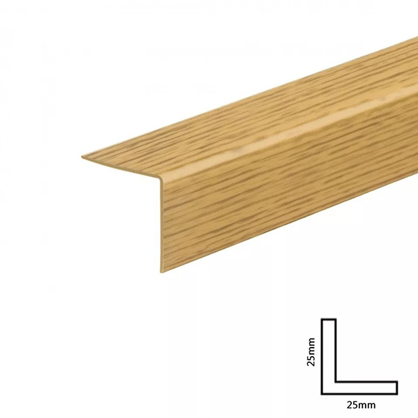 1m PVC Wood Effect Plastic Corner Rigid Angle Cover Trim 