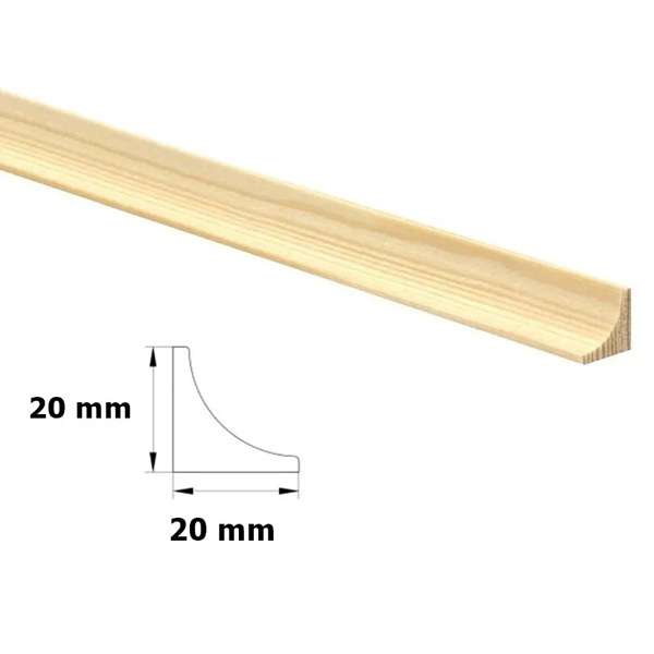 Scotia Pine Decorative Beading Wooden Timber Moulding Edge Trim - 1m Long