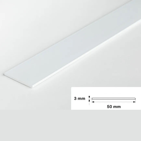 PVC Durable 2.5 Metre Long Flat Bar Trim Architrave Cover