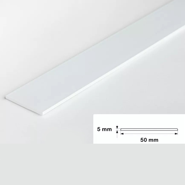 PVC Durable 2.5 Metre Long Flat Bar Trim Architrave Cover