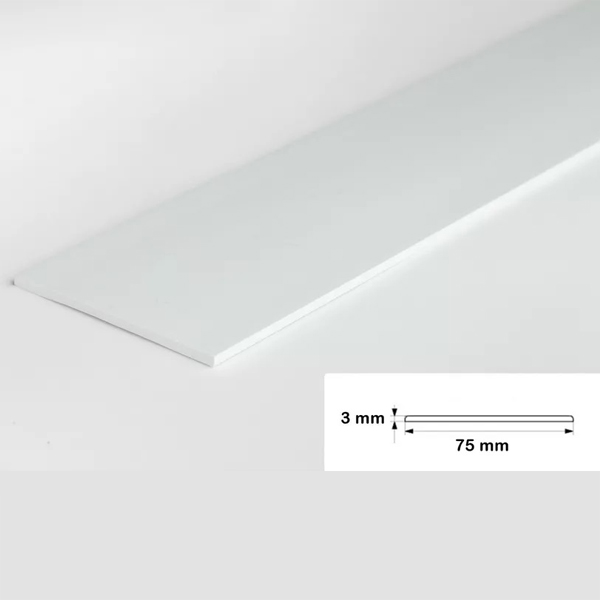 PVC Durable 2.5 Metre Long Flat Bar Trim Architrave Cover