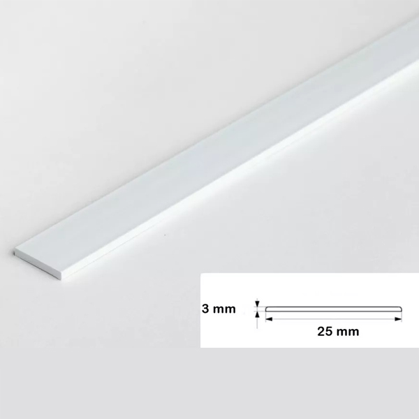 PVC Durable 2.5 Metre Long Flat Bar Trim Architrave Cover