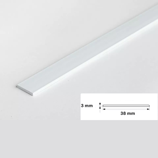 PVC Durable 2.5 Metre Long Flat Bar Trim Architrave Cover