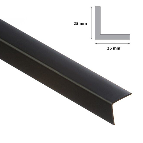 2.5m Long Black Plastic PVC Corner 90 Degree Angle Trim 