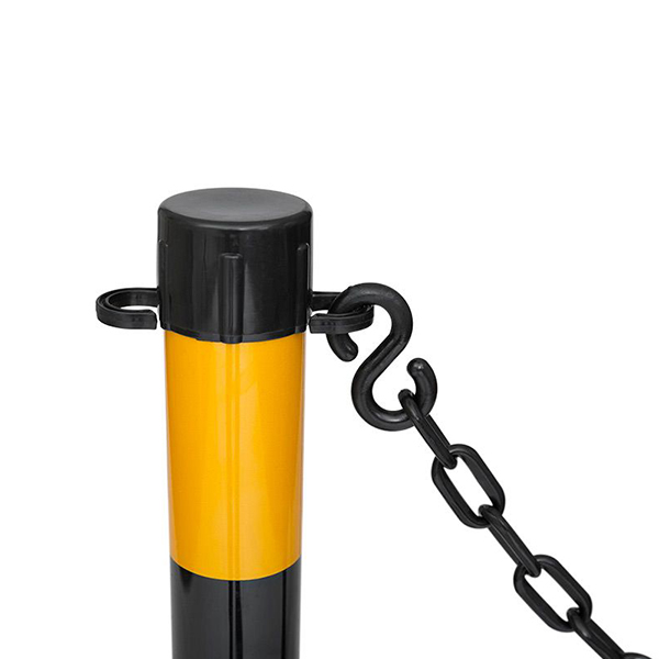 Heavy Duty Circular Rubber Based Plastic Chain Post Barriers- 10 Chain Posts Set