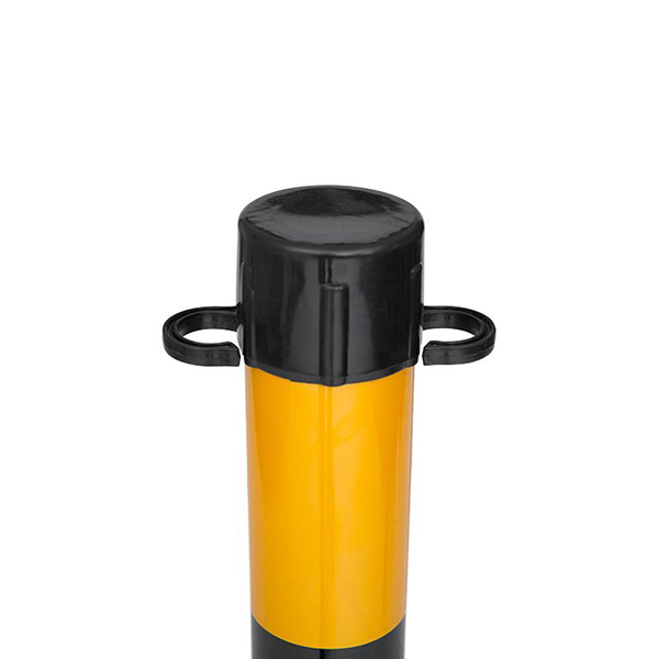 Black & Yellow Safety Barrier Plastic Posts With Link Chain- 4 Posts