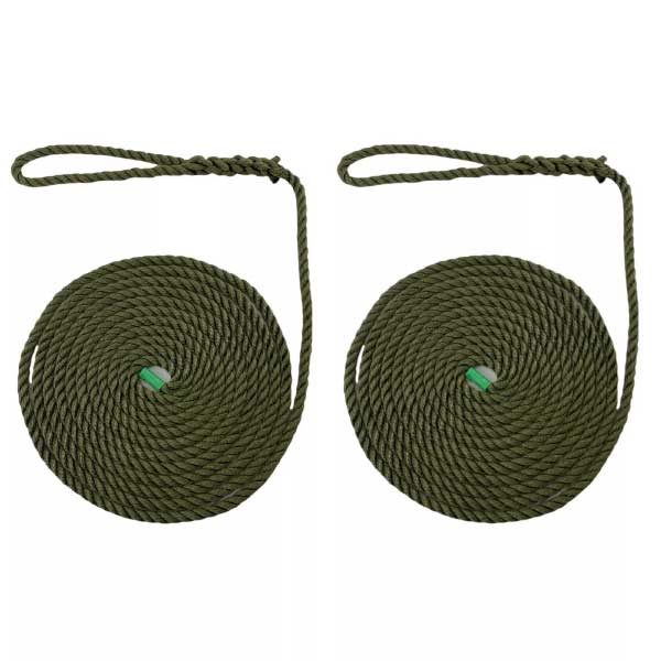 Softline 2 Pcs Warps Boat Lines Olive Green High Strength Mooring Ropes