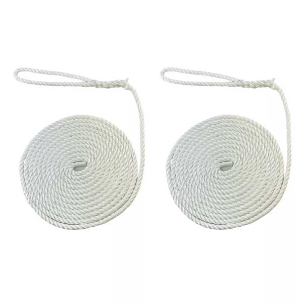 2 Pcs Softline Warps Boat Lines High Strength White Mooring Ropes 