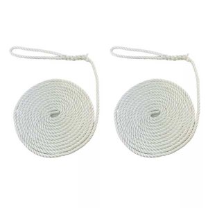 2 Pcs Softline Warps Boat Lines High Strength White Mooring Ropes 