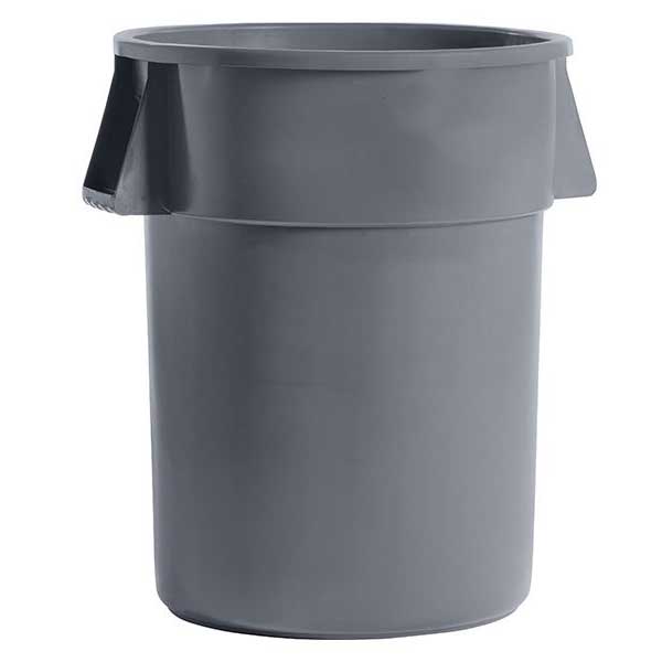 208L Grey Plastic Round Utility Bin