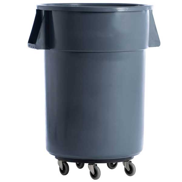 208L Grey Plastic Round Utility Bin