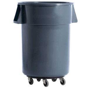 208L Grey Plastic Round Utility Bin