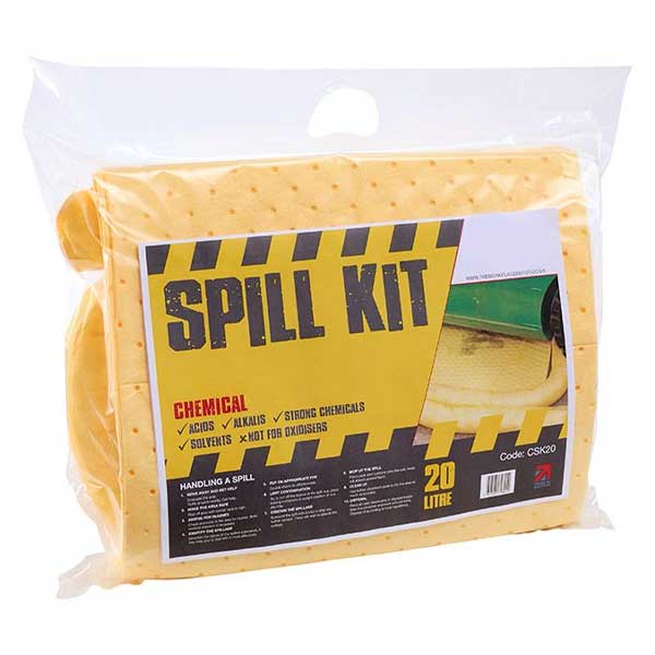 20L Chemical Bag Spill Kit with Pads & Socks