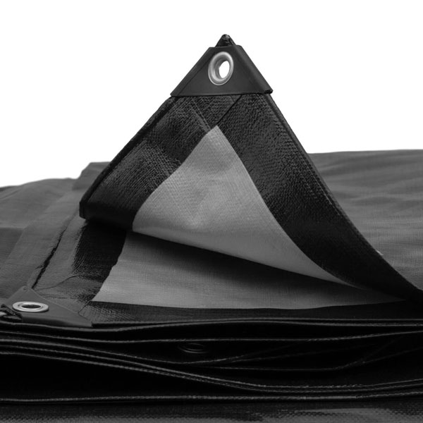 240 GSM Heavy Duty Black Waterproof Tarpaulin Ground Sheet Builders Tarp