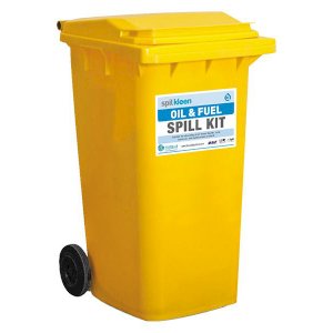 240 Liter Oil and Fuel Spill Kit- Yellow Wheelie Bin