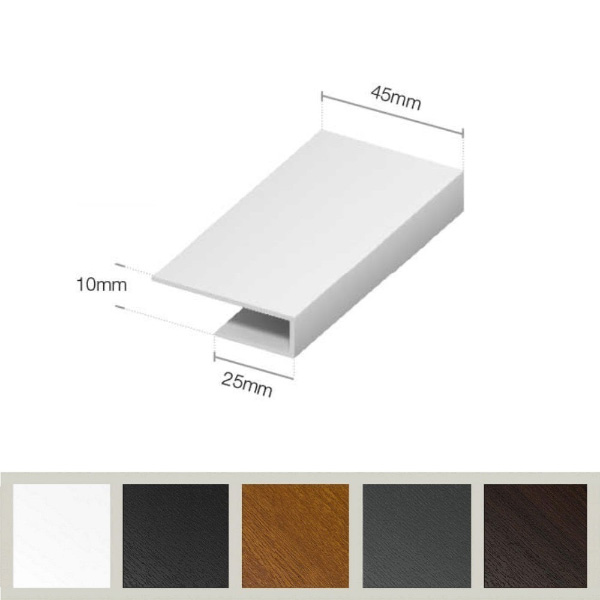 2m PVC Board J Trim Soffit Edge Cladding Starter End Cap 