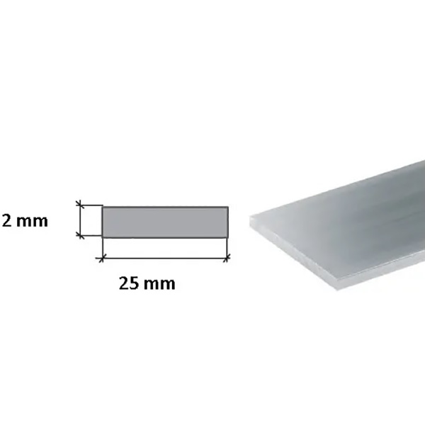 2 Meter Aluminium Flat Bar / Plate Threshold