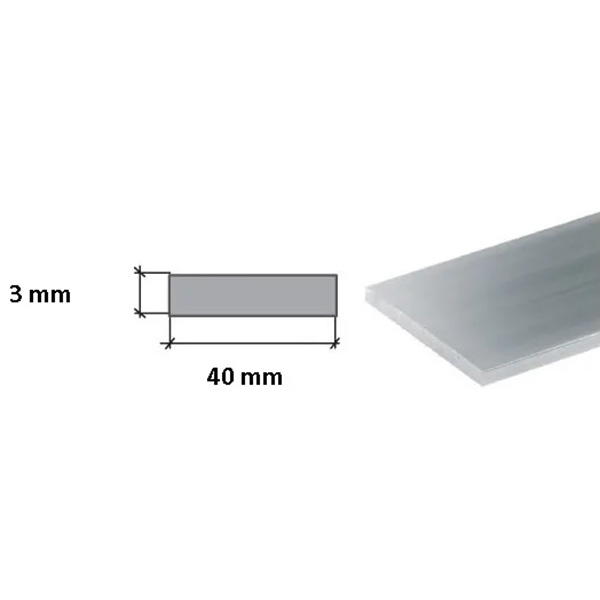 2 Meter Aluminium Flat Bar / Plate Threshold