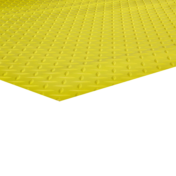 2mm Thick Durable Anti Slip Diamond Pattern Yellow Site Mat 