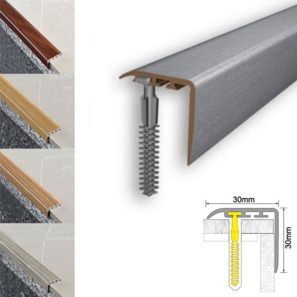 30mm x 30mm UPVC Stair Nosing Trim for Stair Treads