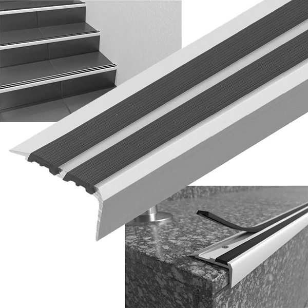 900mm Aluminium Non Slip Rubber Stair Edge Nosing Trim for Wood Carpet