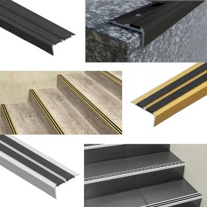 900mm Aluminium Non Slip Rubber Stair Edge Nosing Trim for Wood Carpet