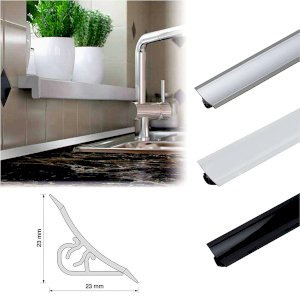 Splashback Worktop Profile Strip Edging Trim Kitchen Seal 3m Long