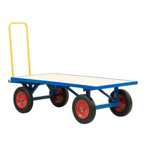 Heavy Duty 18mm Plywood Based Turntable Trolley- Pneumatic Wheels