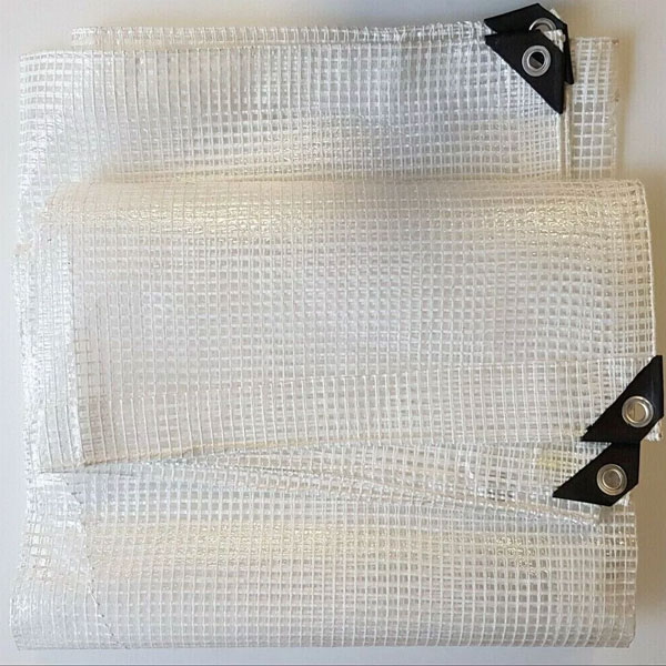 400gsm Heavy Duty Mesh Clear Waterproof Tarpaulin Reinforced Cover Mono Sheet