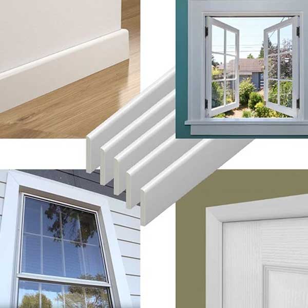 45mm UPVC Skirting Board Architrave Trim Flat Design 