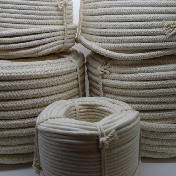 Natural Braided Cotton Rope for Washing Clothes & Bag Handles - 10mm Thick 