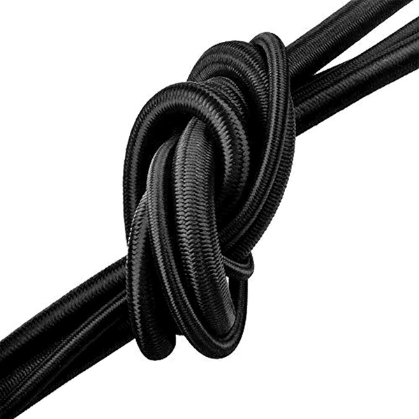 4mm Thick Tie Down Black Elastic Bungee Rope Shock Cord 