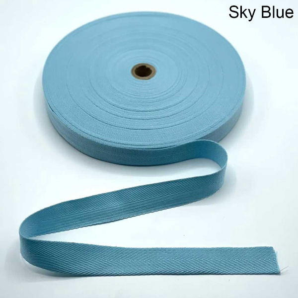 50m Strong Herringbone Acrylic Twill Cotton Webbing Tape Sew Strap