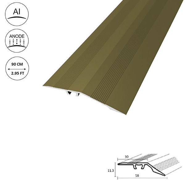 58mm Aluminium Door Bars Threshold Strip Laminate Tiles Ramp Screwfix