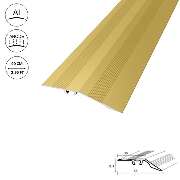 58mm Aluminium Door Bars Threshold Strip Laminate Tiles Ramp Screwfix