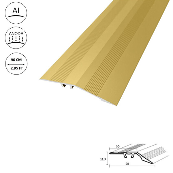 58mm Aluminium Door Bars Threshold Strip Laminate Tiles Ramp Screwfix