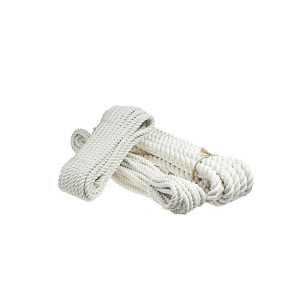 5m Long Untreated White Twine Natural Cotton Sash Cord 3 Strand Rope