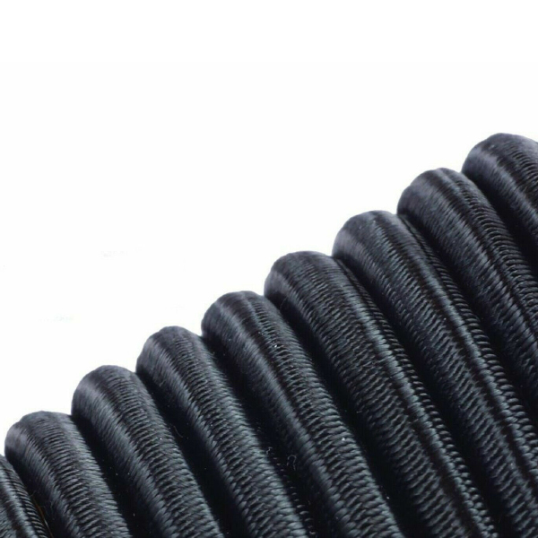 4mm Thick Tie Down Black Elastic Bungee Rope Shock Cord 