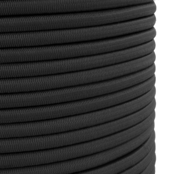 4mm Thick Tie Down Black Elastic Bungee Rope Shock Cord 