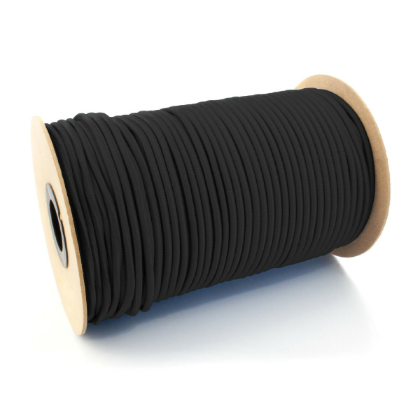 4mm Thick Tie Down Black Elastic Bungee Rope Shock Cord 