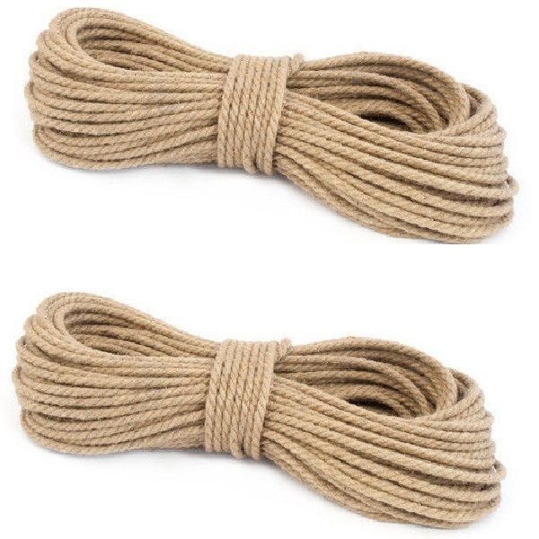 6mm Thick Pure Natural Hessian Cord Twisted Jute Rope For Garden Decking 